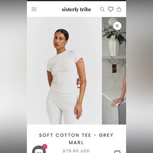 Sisterly Tribe Organic Cotton Soft Tee Grey S